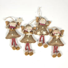 Load image into Gallery viewer, Christmas Decorations Wood Chips Christmas Smile Angel Doll