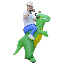 Load image into Gallery viewer, Hot Kids Adult Inflatable Funny Cute Cartoon Dinosaur Rider Festival Halloween Dress Party Costume