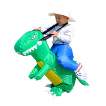 Load image into Gallery viewer, Hot Kids Adult Inflatable Funny Cute Cartoon Dinosaur Rider Festival Halloween Dress Party Costume